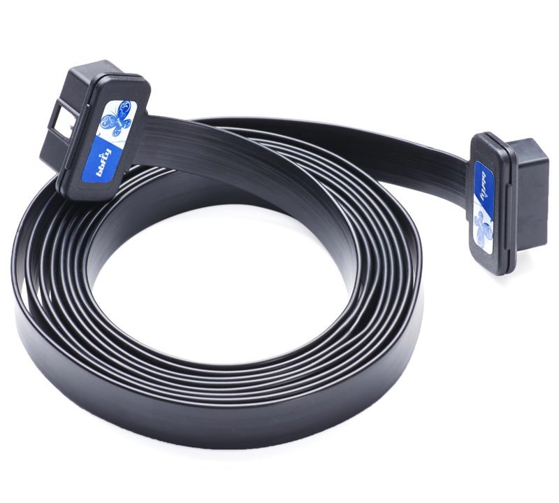 OBD2 Extension Cable, bbfly-A23 Low Profile OBD2 Splitter 16Pin Male to Female Port for GPS, Scan Tool and Code Reader (10FT/3M)